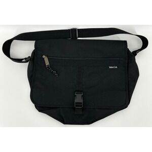 Sierra Club Black Canvas Messenger Bag Adjustable‎ Strap Organizer Travel Work